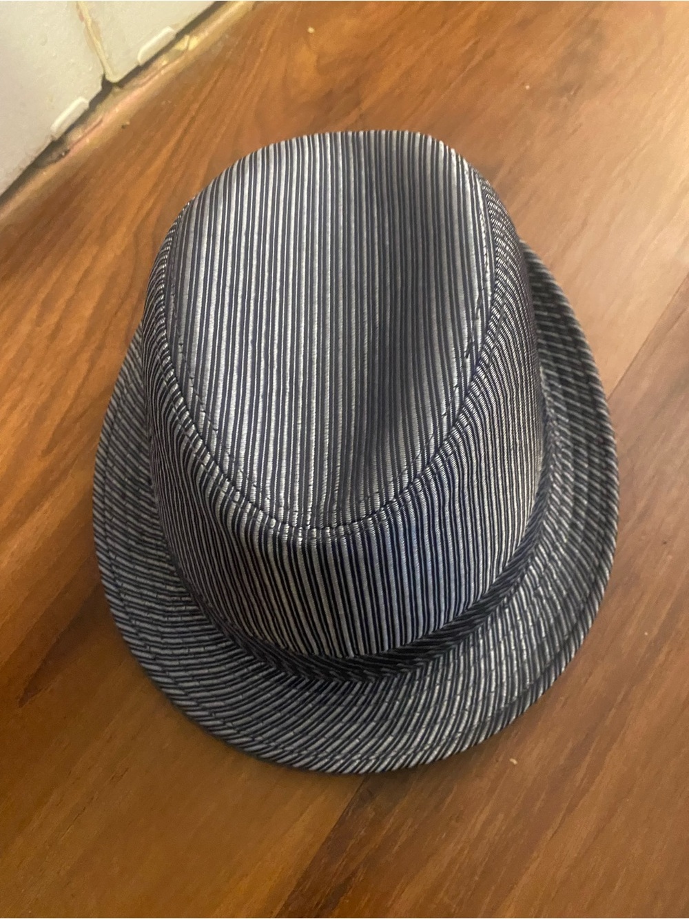Striped Black & White Fedora Hat - Unbranded